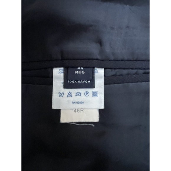 Lands End Mens Navy Blue 100% Wool Two Gold Button Blazer Sz 46R - Picture 6 of 11